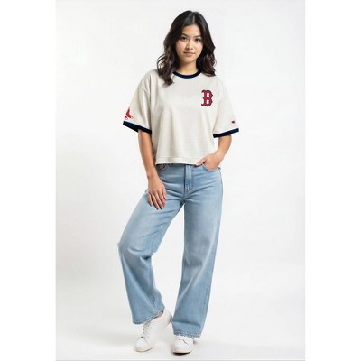MLB Boston Red Sox Women's Champion Antique White Mesh Jersey