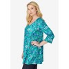 Woman Within Perfect Printed Three-Quarter-Sleeve V-Neck Tunic - 4 of 4