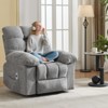 Recliner Chair, Wide Rocking Chair with Massage and Heat, Ergonomic Overstuffed Breathable Fabric Reclining Chair with 2 Side Pockets - 2 of 4