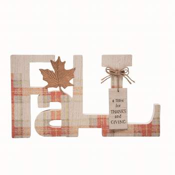 Transpac Wood White Harvest Cut Out Tabletop Decor