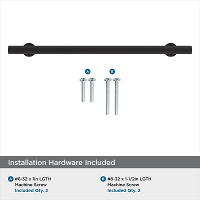 Matte Black Modern Cabinet Drawer Pull with Mounting Hardware