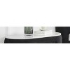 1pc Oval Faux Marble Top Nightstand 2- Drawers Storage Black Finish Button Tufted Faux Crystal Tufted - 4 of 4