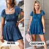 EXLURA Women's Summer Ruffle Short Sleeve Tie Back Romper Dress Square Neck A Line Cute Dressy Short Jumpsuits - 3 of 4