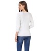WhizMax Women Fitted Round Neck 3/4 Sleeve Button-Up Knit Cardigan - 3 of 4