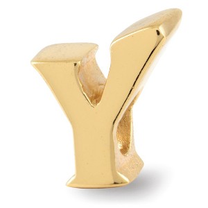 Black Bow Jewelry Letter Y Bead Charm in 14k Yellow Gold Plated Sterling Silver - 1 of 4