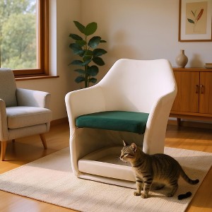 Sapphtopaz Velvet 2 in 1 Accent Chair with Pet Space Upholstered Single Sofa Chair with Armrest Leisure Lounge Chair for Living Room,Bedroom - 1 of 4