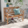 Tangkula 2-Person Acacia Wood Bench Outdoor Slats Loveseat Chair with Armrest Backrest Sturdy Frame 800lbs Load Capacity - 2 of 4