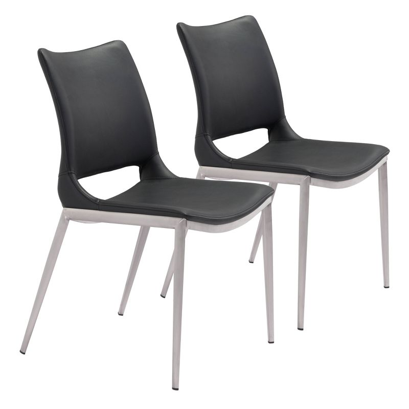 Set of 2 Geary Dining Chairs Black/Silver - ZM Home, 1 of 12