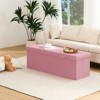 LUSIMO 43" Velvet Storage Ottoman Toy Chest Footstool For Bedroom Living Room - 2 of 4