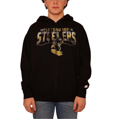 STARTER Mens Pittsburgh Steelers Hoodie Sweatshirt, Black, XX-Large