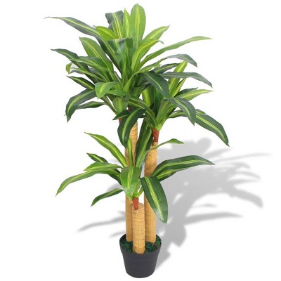 vidaXL Artificial Plant Green and Yellow Plastic and Iron Wire Medium