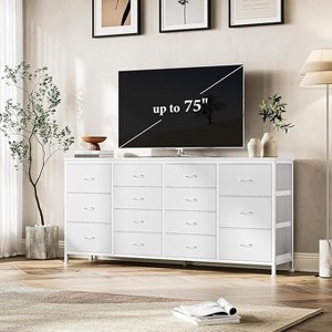 63" 14-Drawer Fabric Dresser with Power Outlet - for Bedroom & Living Room, Modern Storage Cabinet with USB Charging Station - 1 of 4