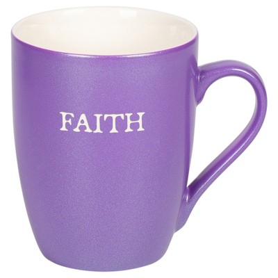 Elanze Designs Faith Passion Purple 10 ounce New Bone China Coffee Cup Mug