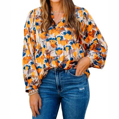 Women's Autumn Petals Batwing Top - Joy Joy