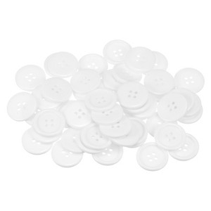 Unique Bargains Resin Craft Snap Round Flat 4-Hole Sewing Buttons 50 Pcs - 1 of 4