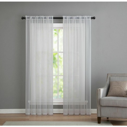 Kate Aurora Premium 2 Pack Sheer Voile Window Curtain Panels - 52 In. W ...