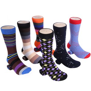 Mio Marino - Men's Bold Designer Dress Socks 6 Pack - 1 of 4