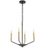 Elegant Lighting Enzo 4 light Black and Brass pendant - 3 of 4