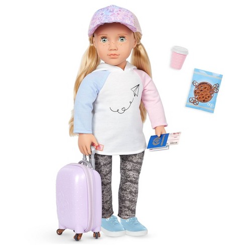 Our Generation Ari With Rolling Luggage & Accessories 18 Travel Doll :  Target
