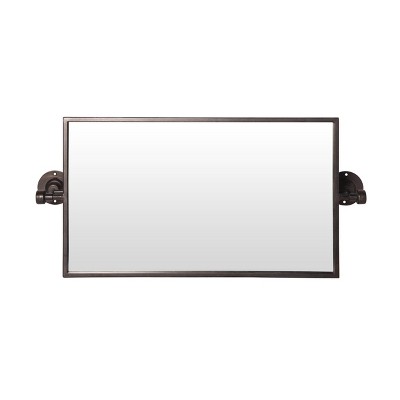 VIP Metal 28.15 in. Black Wall Mirror