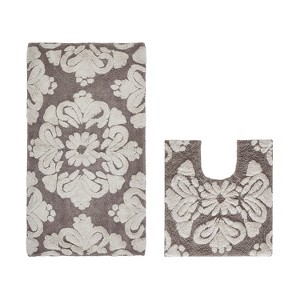 Medallion Collection 2 Piece 100% Cotton Tufted Bathroom Rug Set  with Non-Slip Backing, Machine Washable, Tumble Dry Bath Mat - 1 of 4