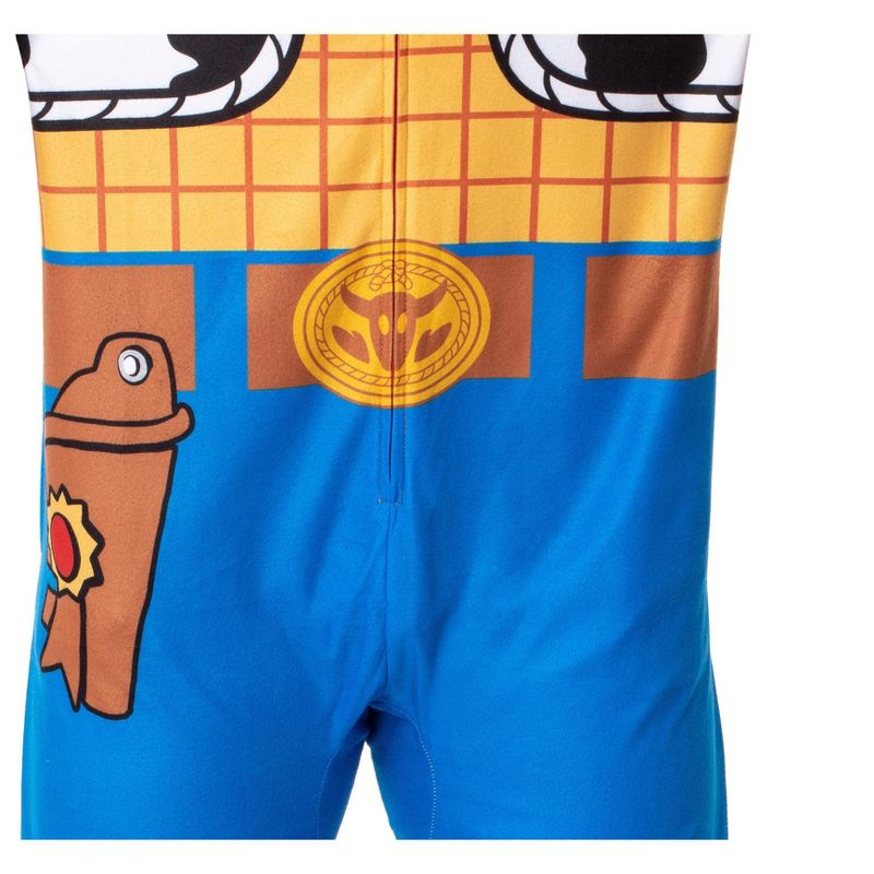 Disney Mens' Toy Story Movie Sheriff Woody Costume Footless Union Suit Multicolored, 4 of 8