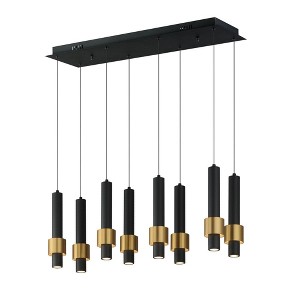 ET2 Lighting Reveal 8 - Light Island Pendant Light in  Black/Gold - 1 of 4