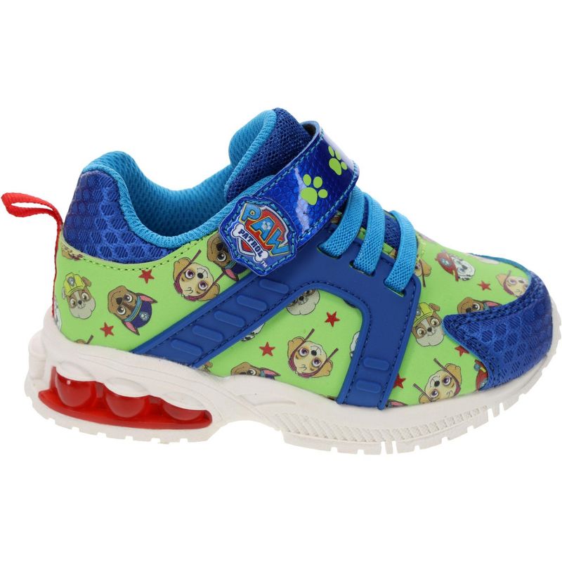Paw Patrol Running Shoes for Toddlers, Paw Patrol Mismatch Sneaker with Hook-and-Loop Strap, Blue/Green, Toddler Size 7 to Little Kid Size 12, 3 of 8
