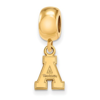 Black Bow Jewelry 14k Yellow Gold Plated Sterling Silver Appalachian State Mountaineers NCAA Bead Charm