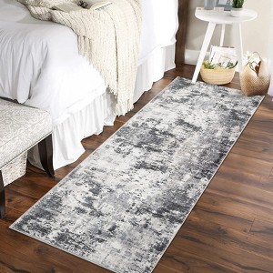 Machine Washable 2x6 Runner Rug Modern Abstract Rug Stain Resistant Carpet With Non-Slip Backing Low Pile Floor Cover For Kitchen Hallway Entryway - 1 of 4