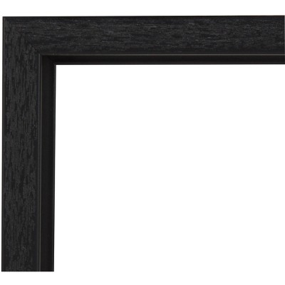 Inky Floral IV Black and White Abstract Canvas Print with Floater Frame