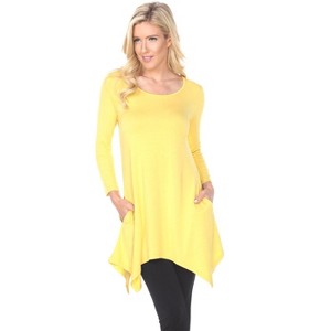 Women's 3/4 Sleeve Makayla Tunic Top with Pockets - White Mark - 1 of 3