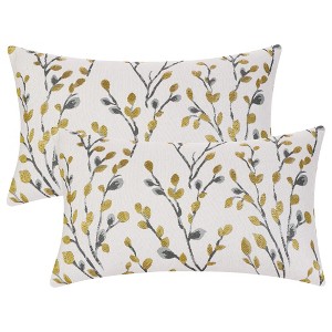 Unique Bargains Four Seasons Decoration Throw Floral Pattern Pillow Cases 2 Pcs - 1 of 4