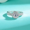 HONGGE Moissanite Ring with Pavé Band and Halo Setting for Women Size 7 and 8 - 7 - 2 of 4