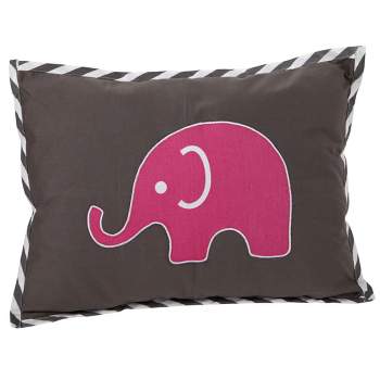 Bacati - Elephants Pink/Grey Throw Pillow