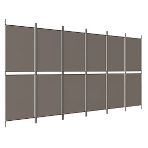 vidaXL 6-Panel Room Divider, Anthracite - 118.1"x78.7", Fabric and Iron Construction, Foldable Design for Easy Storage, Ideal for Home and Office Use - 1 of 4