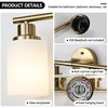 Maliang Modern Vanity Mirror Light, Frosted White Glass with Gold Iron Frame (Bulb Not Included) - 3 of 4