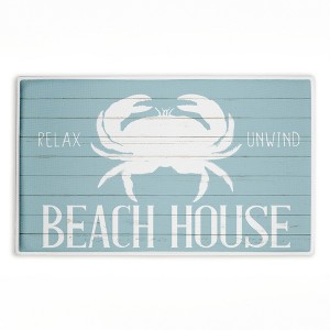 Stupell Industries Beach House Entry Crab Printed Plush Bath Mat And Bath Rug, Design By Kim Allen, 18"X30" - 1 of 4