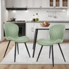 CLIHOME 2 Pieces Armless Dining Chairs, Modern Leather Upholstered Chairs with Comfy Backrest and Sturdy Metal Legs 20" Height - 2 of 4
