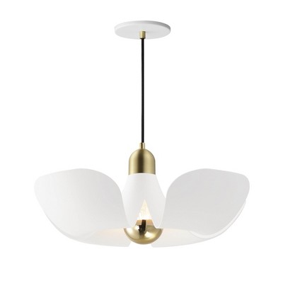 Maxim Lighting Poppy 1 - Light Pendant in  White/Satin Brass