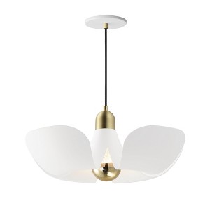 Maxim Lighting Poppy 1 - Light Pendant in  White/Satin Brass - 1 of 1