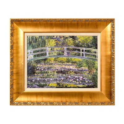 Ornate Gold Framed Water Lilies Canvas Print, 22.75" x 18.75"