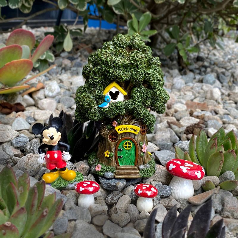 Disney Mickey Mouse Miniature Resin Garden Set With Solar Tree House, 5 of 7