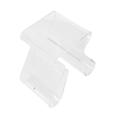 Clear Acrylic Rectangular Side Table with Storage