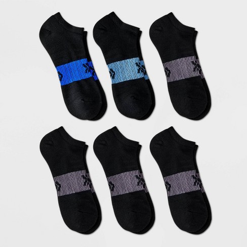 Men s Striped Active Highlights No Show Socks 6pk All In Motion 6 12 Target