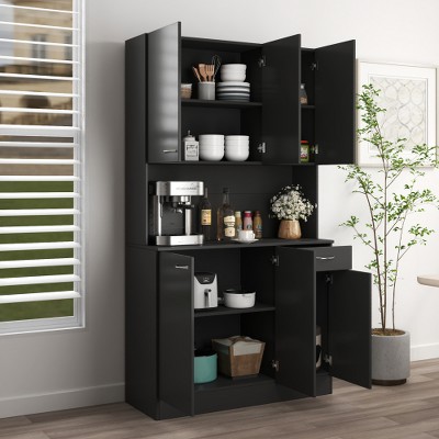 JUJABU 70.87" Tall Wardrobe& Kitchen Cabinet with 6-Doors