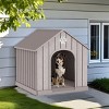SEVOBAL Pet Crates and Houses Pointed Roof Dog House Waterproof UV Resistant with Hidden Nails Side Vents for Outdoor, Gray, 38.62"*36.26"*38.07" - 4 of 4