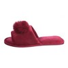 Roxoni Women’s Lovely Velvet Pom-pom Open Toe House Slides - 2 of 4