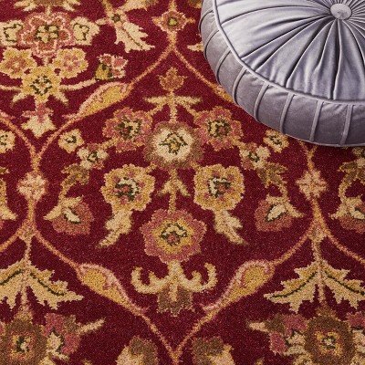 Handmade Wine and Gold Tufted Wool Area Rug