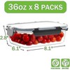 8-Pack 36oz Large Glass Meal Prep Containers with Leak-Proof Snap Lock Lids - 2 of 4